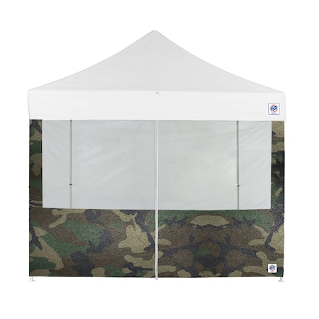 E-Z Up TAA Compliant Food Booth Middle Zipper Sidewall, 8' W x 8' H, Woodland Camo SW3FBFXTM8WC